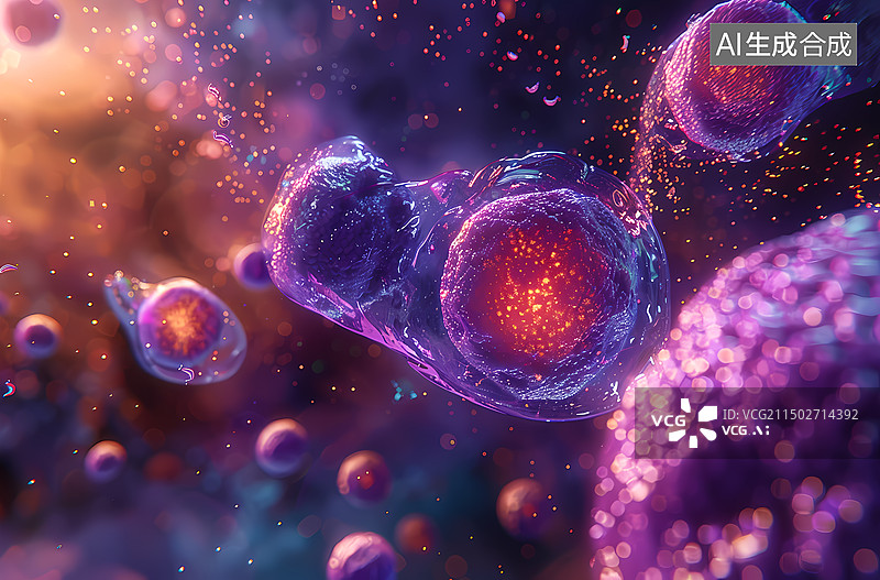 【AI数字艺术】微生物,细胞核,医疗,病毒,背景图片素材
