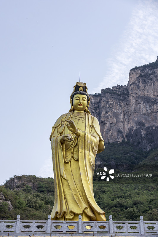 焦作云台山万善寺景区云台观音雕塑图片素材