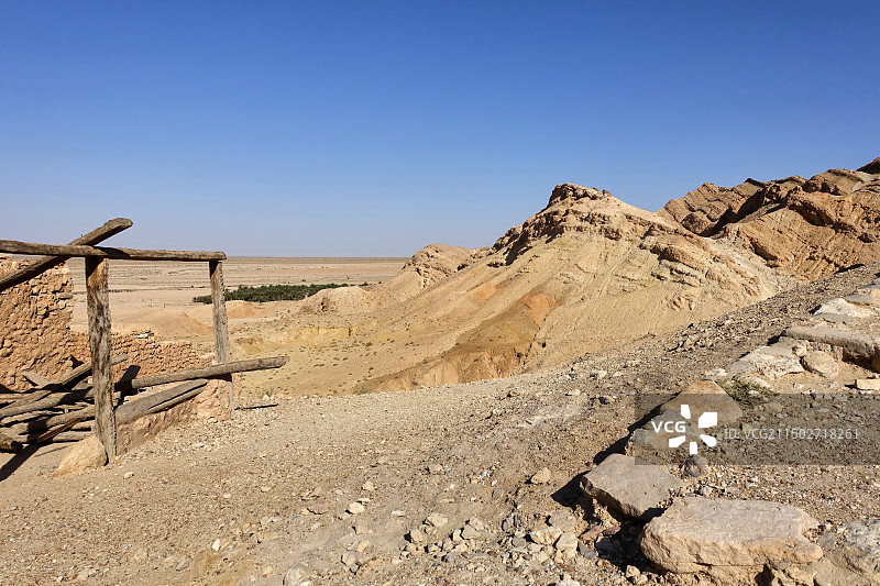 突尼斯托泽尔省歇比卡沙漠绿洲图片素材