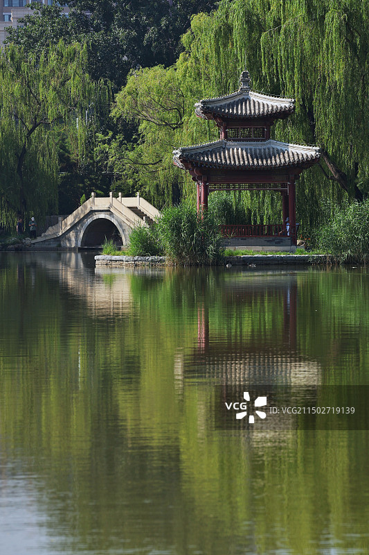 《湖畔一景》北京紫竹院公园图片素材