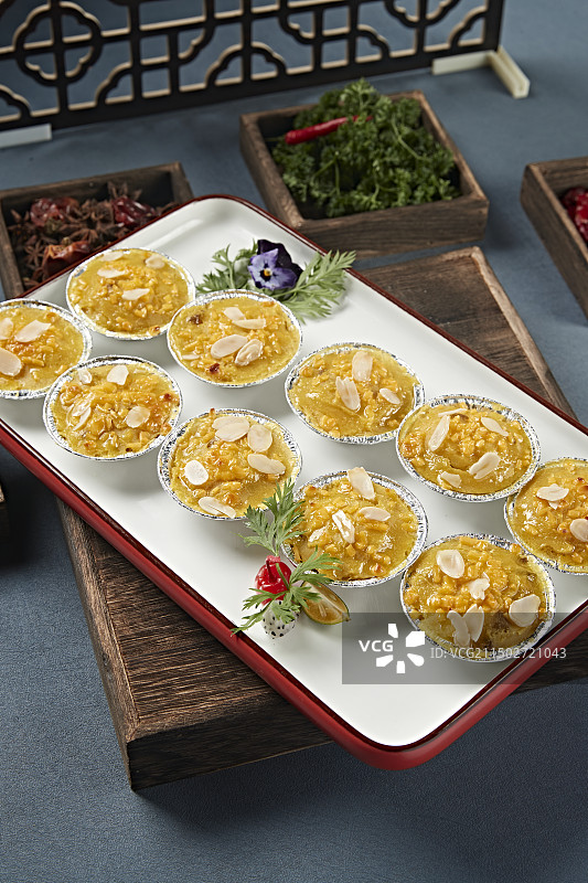 杏仁片芝士焗红薯泥图片素材