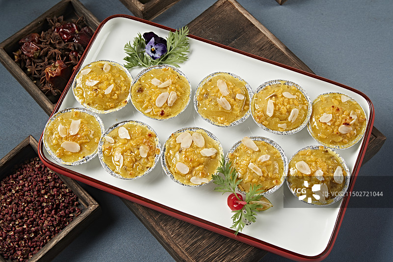 杏仁片芝士焗红薯泥图片素材