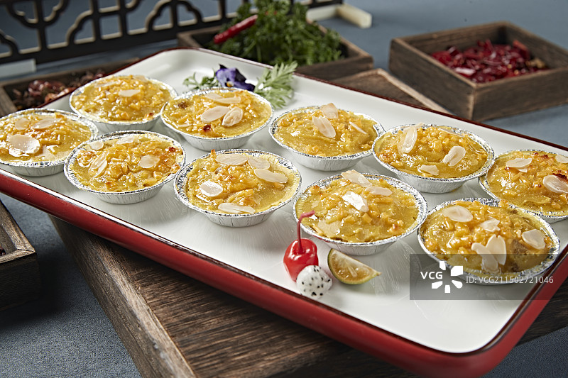 杏仁片芝士焗红薯泥图片素材