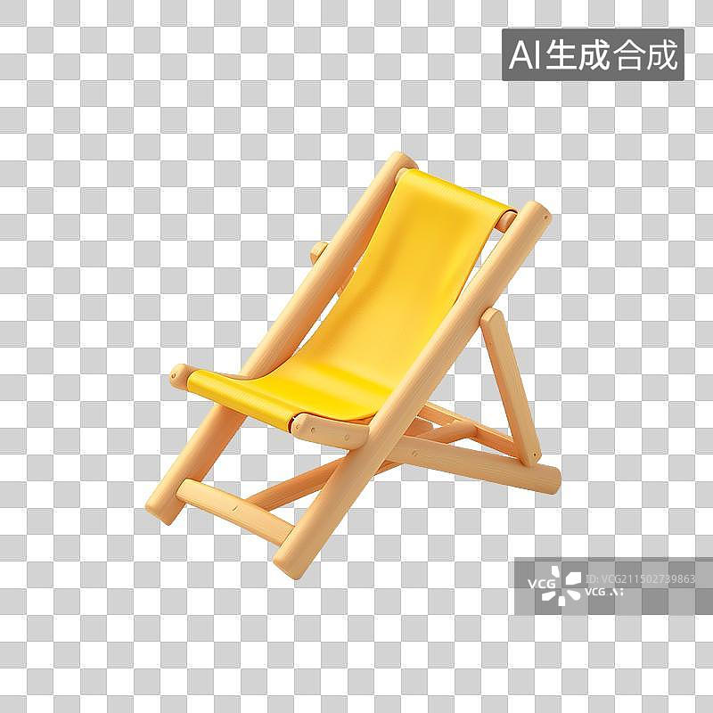 【AI数字艺术】一个沙滩椅子3D图标图片素材