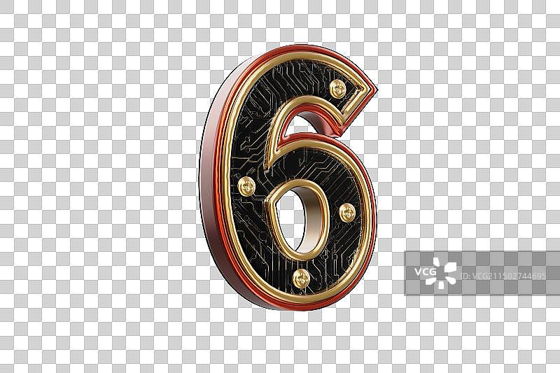 数字6三维插画图片素材