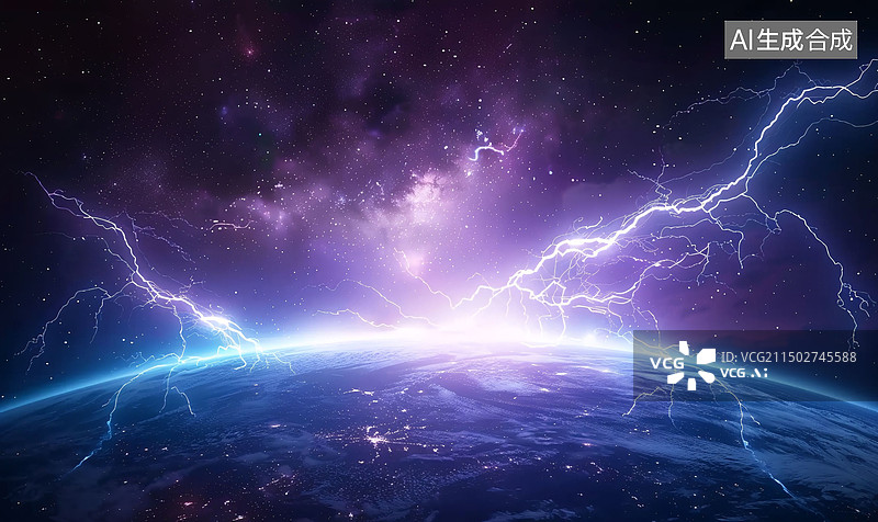 【AI数字艺术】地磁爆场景世界末日星系爆炸危险灾难插图图片素材