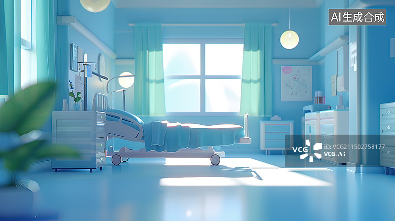 【AI数字艺术】医院的现代化病房图片素材