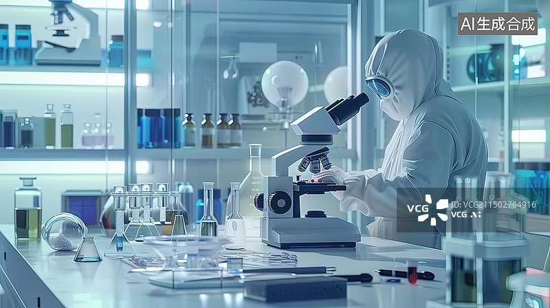 【AI数字艺术】化学实验室工作的实验室人员图片素材