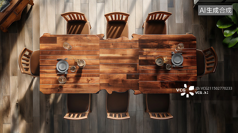 【AI数字艺术】俯视的餐桌图片素材