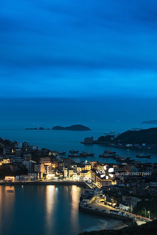 台州金沙湾的夜图片素材