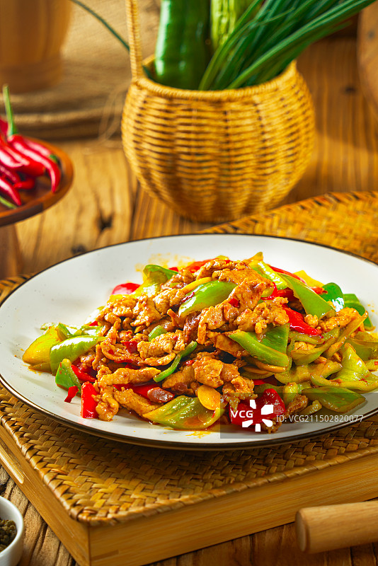 辣椒炒肉图片素材