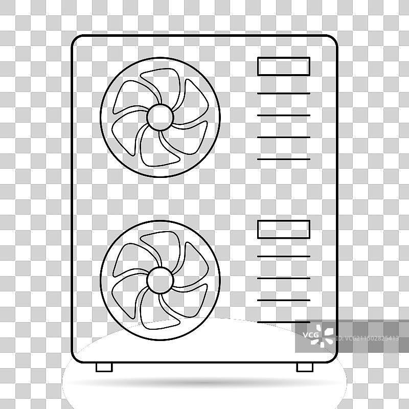 热泵气源阴影图标：制冷电力图片素材