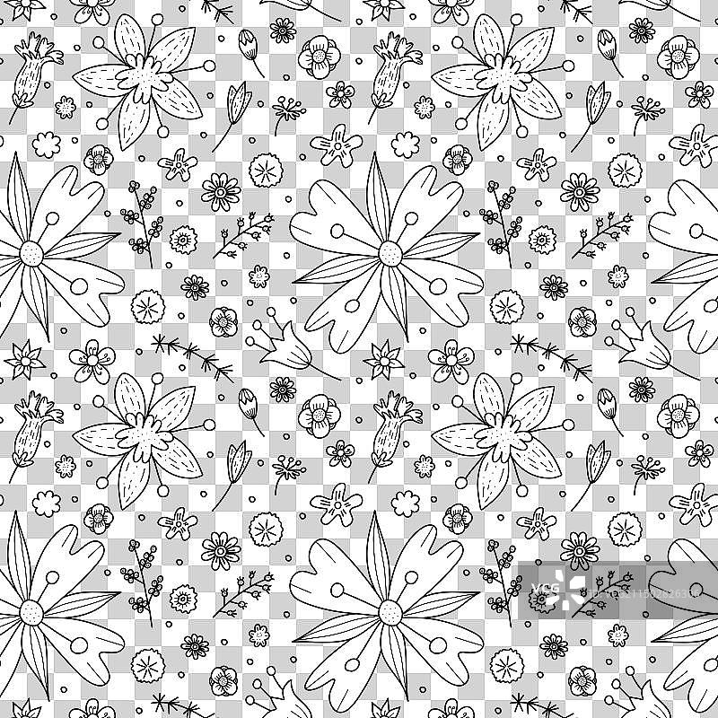 薄荷绿花卉无缝图案图片素材