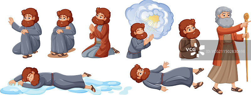 有胡须先知的各种圣经场景图片素材