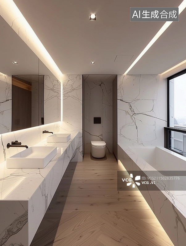 【AI数字艺术】现代风格家居设计——卫生间图片素材