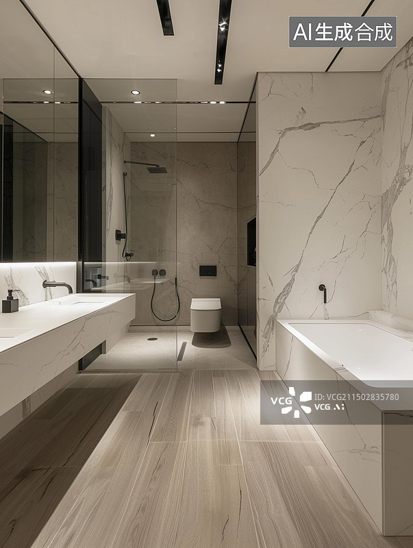 【AI数字艺术】现代风格家居设计——卫生间图片素材