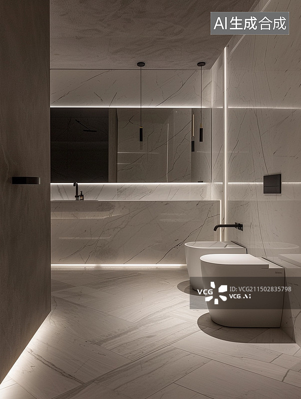 【AI数字艺术】现代风格家居设计——卫生间图片素材