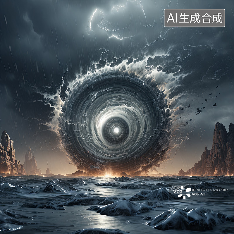 【AI数字艺术】暴风眼抽象插画图片素材