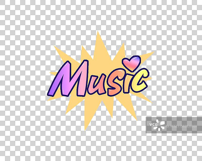 炸裂的彩色渐变音乐英文字体图片素材