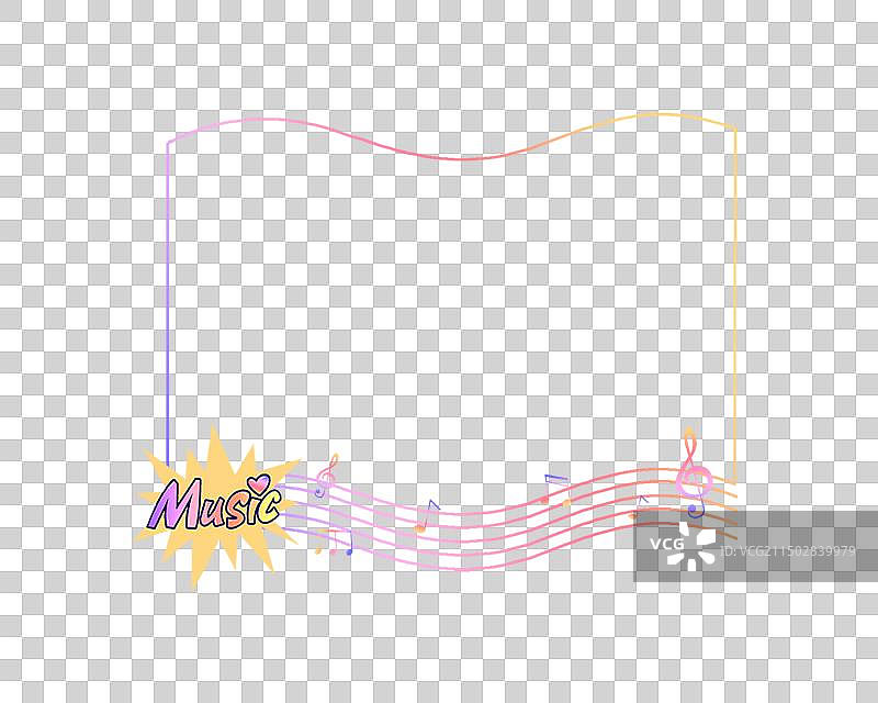 手绘音乐主题边框五线谱音符装饰框图片素材