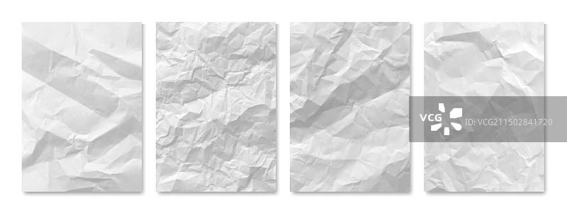 皱巴巴的折叠白纸页图片素材