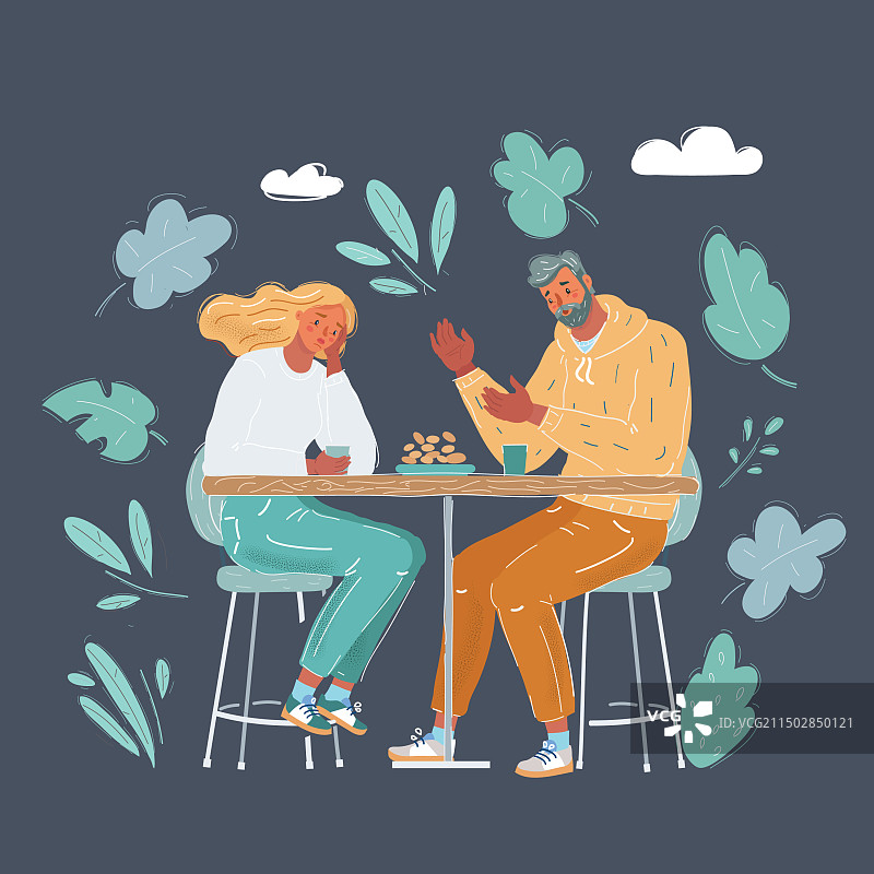 卡通离婚夫妇图片素材