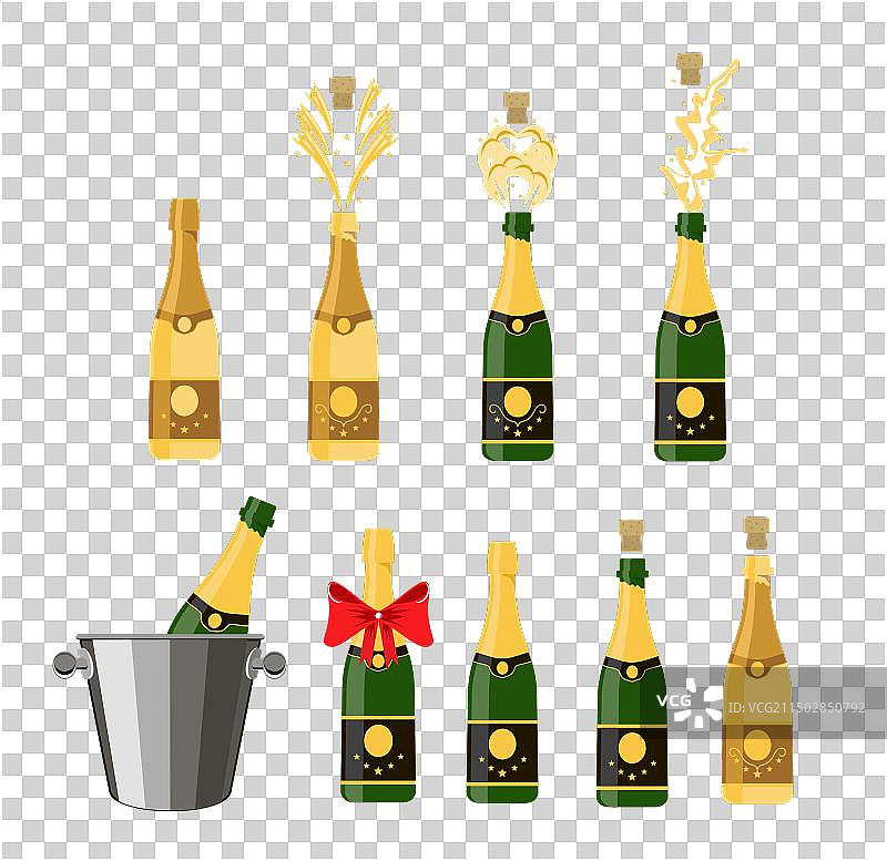 已封口的香槟酒瓶图片素材