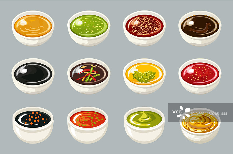 亚洲酱料组合：生姜酱与芥末酱图片素材