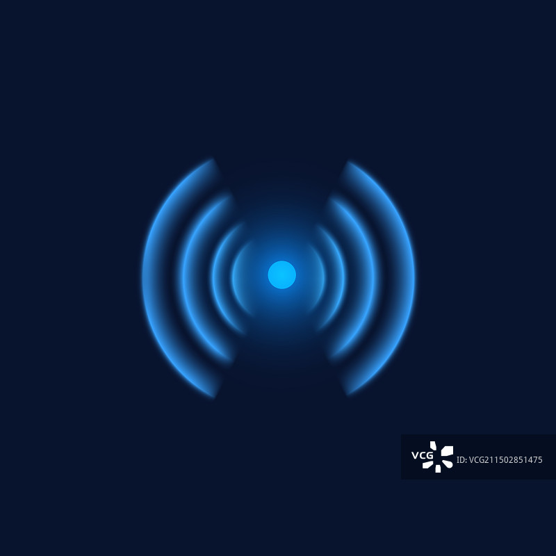 蓝色霓虹灯Wi-Fi主题Logo图片素材