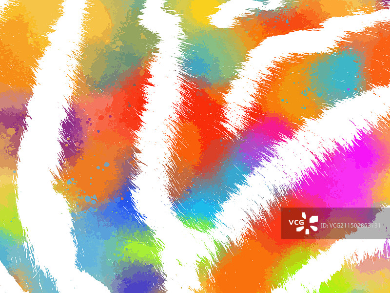 彩色斑马或老虎皮毛背景图片素材