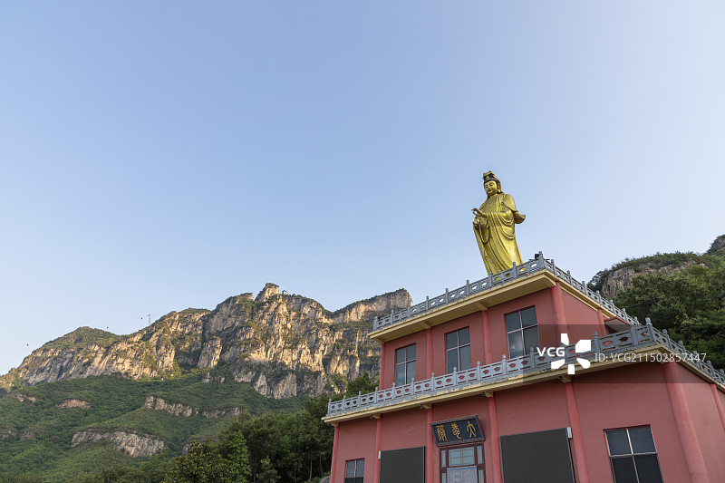 焦作云台山万善寺景区云台观音雕塑图片素材