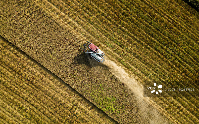 天津武清区麦田收割图片素材