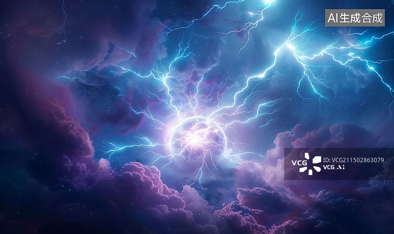 【AI数字艺术】地磁爆场景世界末日星系爆炸危险灾难插图图片素材