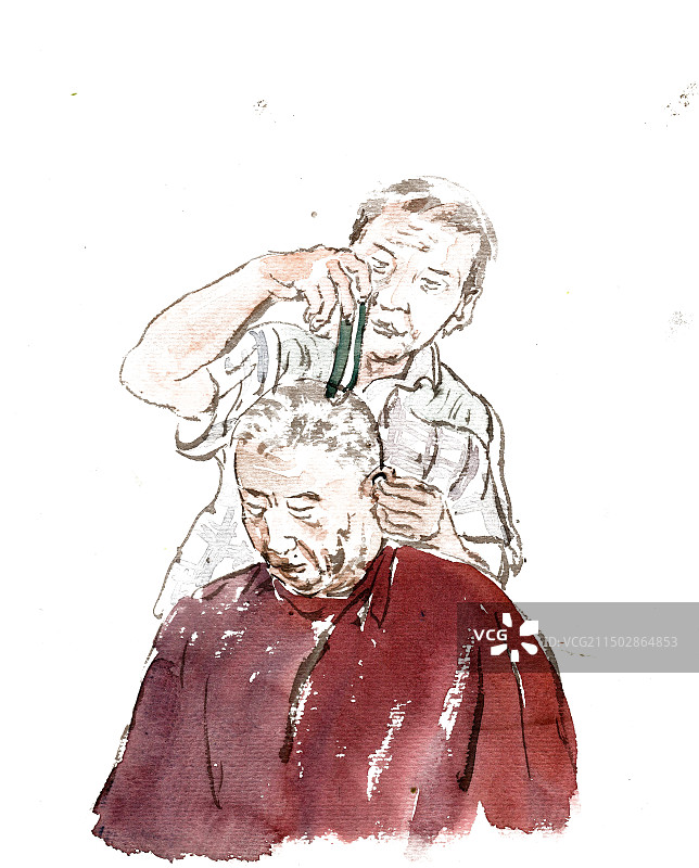 剃头的男子图片素材