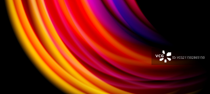 彩虹色波浪线上的黑色科技或图片素材