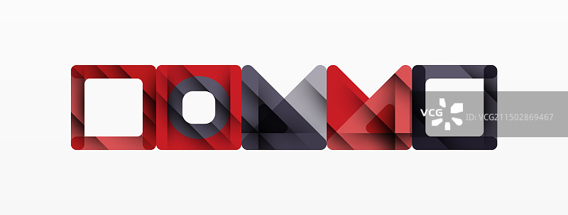 Dommo标志红黑白配色矩形图片素材