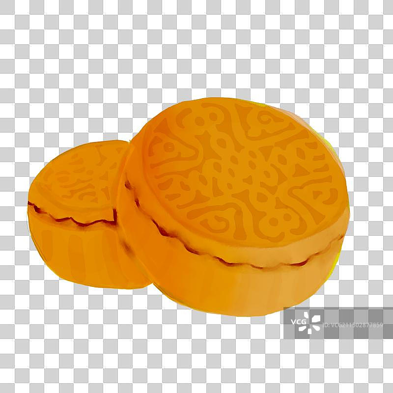 两块中秋佳节阖家欢乐团团圆圆美食月饼元素插画图片素材