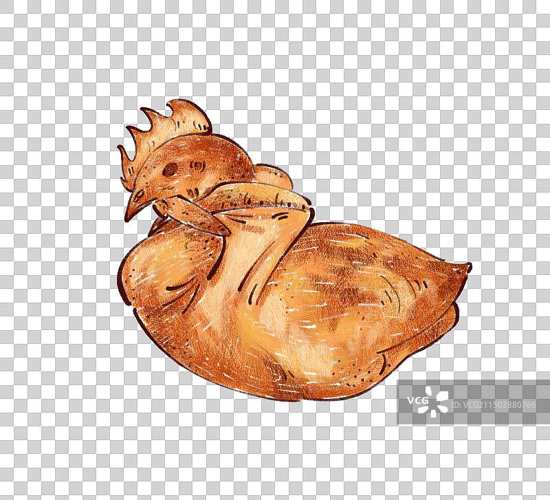 手绘河北特色美食冀菜金凤扒鸡插画图片素材