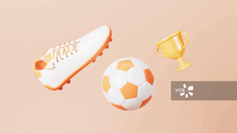 卡通球鞋和足球杯世界杯视频图片素材