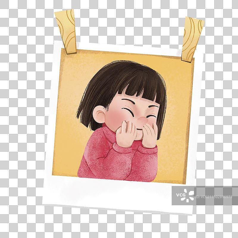 拍立得小女孩照片图片素材