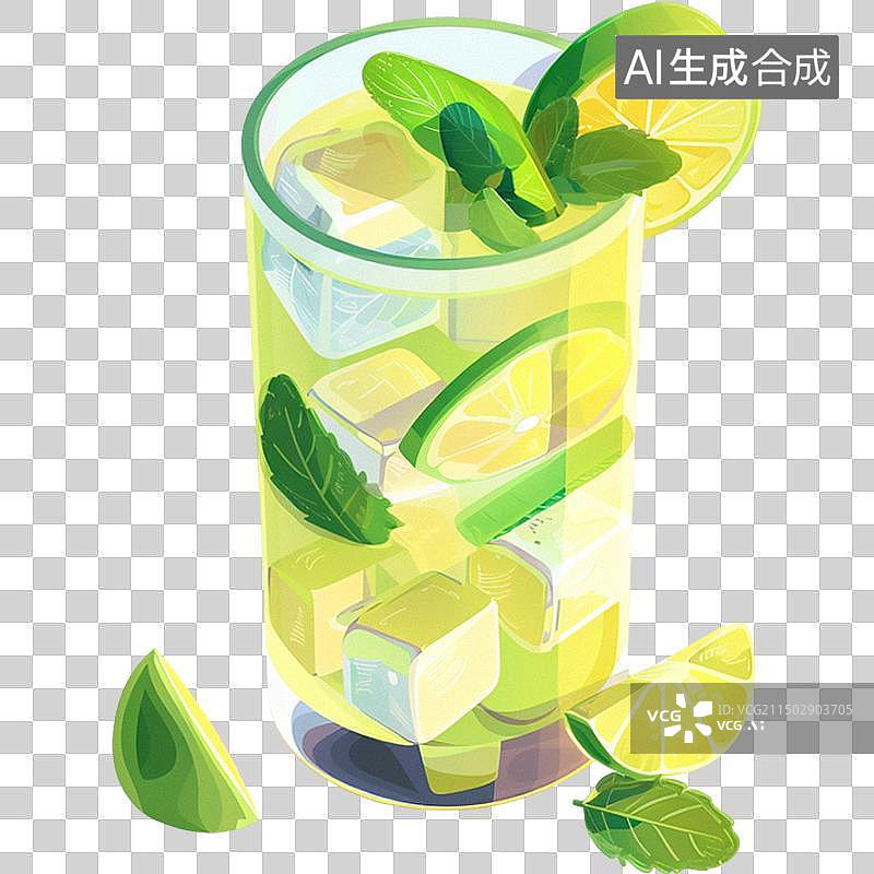 【AI数字艺术】3D夏日鸡尾酒元素图片素材
