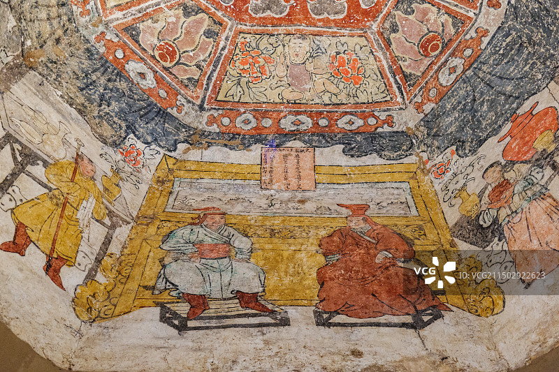 蒲城县洞耳村元代壁画墓 陕西考古博物馆图片素材