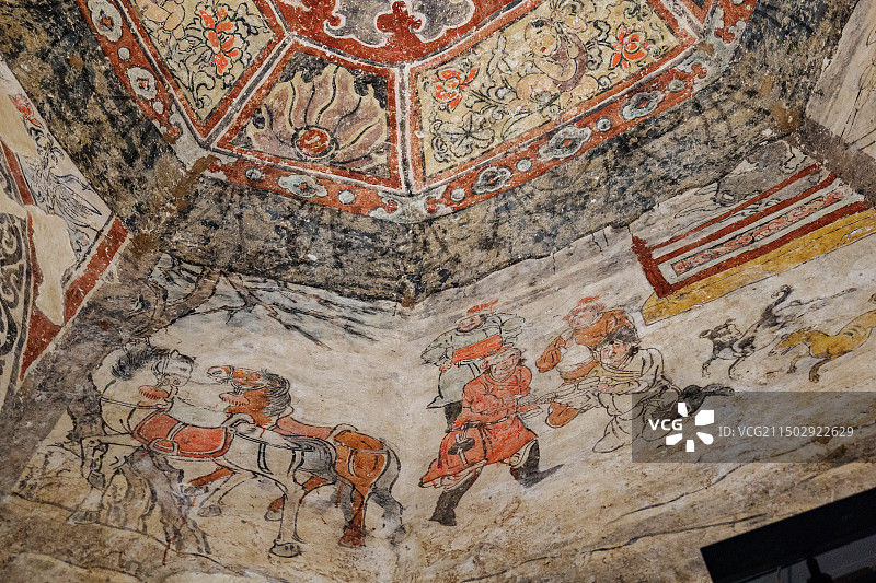 蒲城县洞耳村元代壁画墓 陕西考古博物馆图片素材