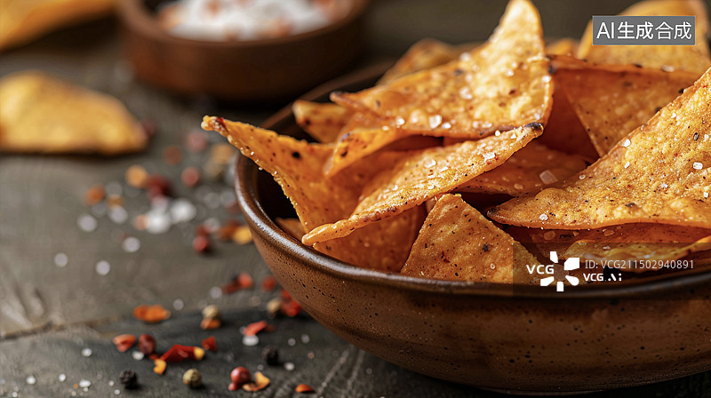 【AI数字艺术】美味零食玉米片特色小吃图片素材
