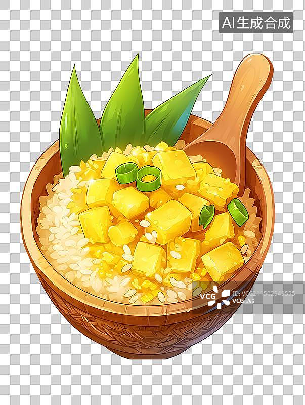 【AI数字艺术】一碗菠萝饭图片素材