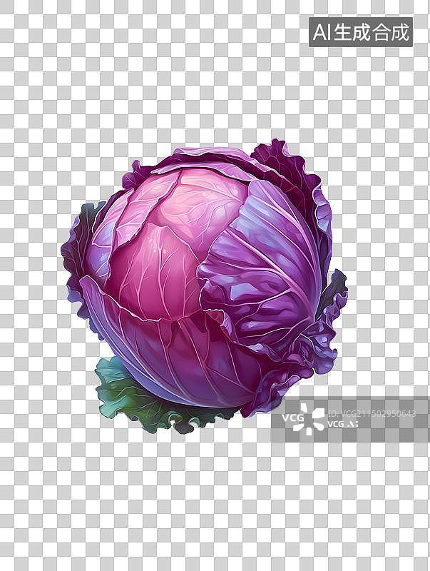 【AI数字艺术】紫甘蓝蔬菜图片素材
