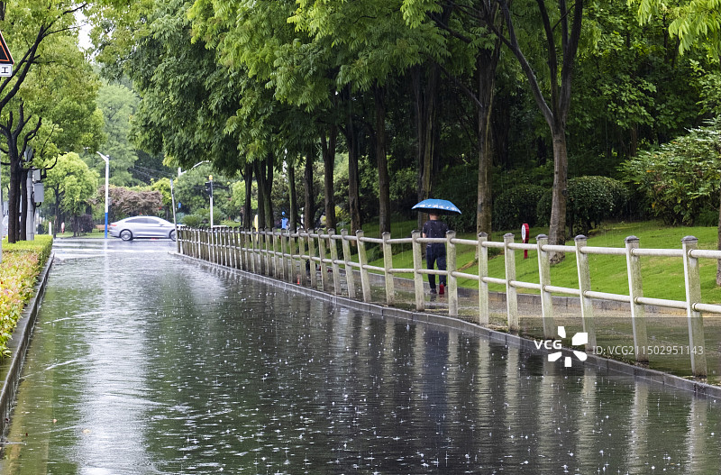 下雨天路面上的积水，极端天气，社会问题图片素材