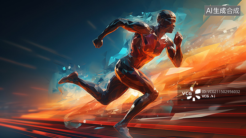 【AI数字艺术】跑步的运动员图片素材
