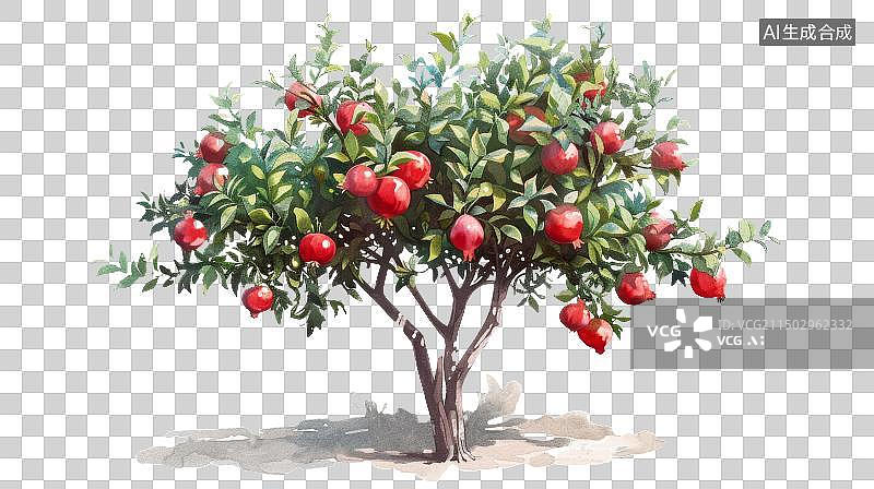 【AI数字艺术】果树插画图片素材