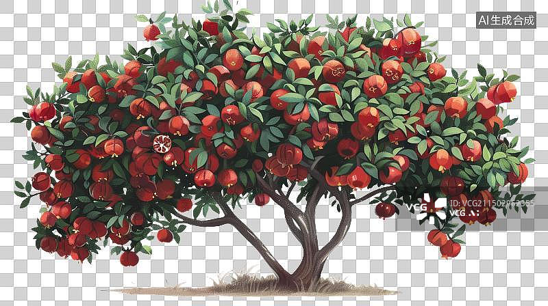 【AI数字艺术】果树插画图片素材
